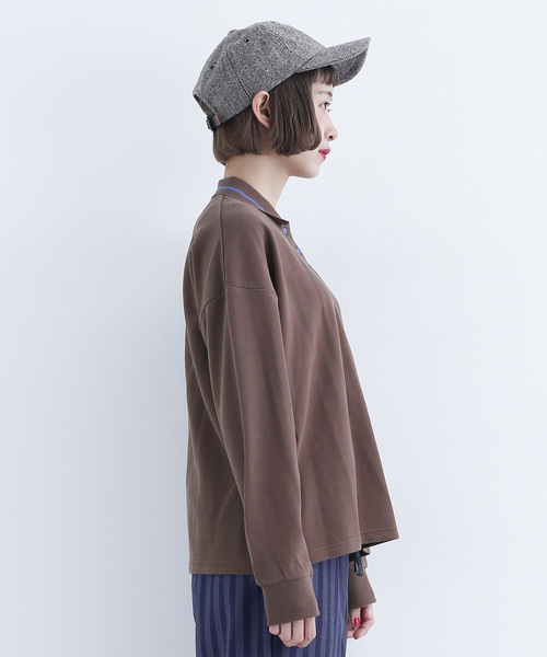 MERLOT（メルロー）の「配色ボタン長袖ポロシャツ1818（ポロシャツ・レディース・ホワイト/レッド/ブラウン/ブラック・FREE）」の22枚目の写真