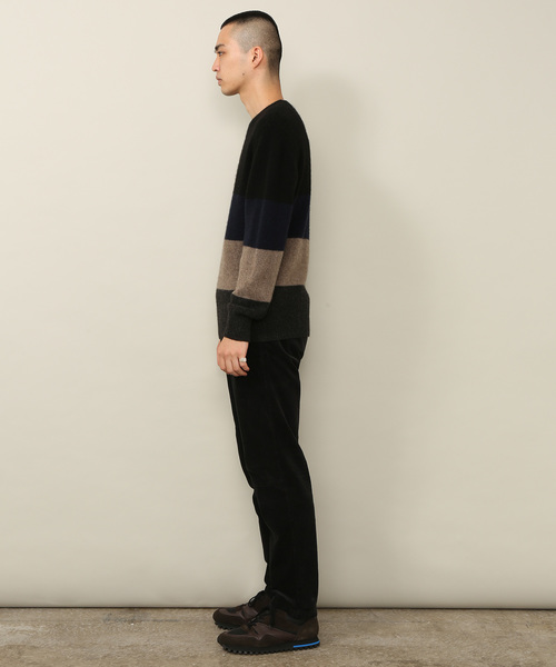 ADAM ET ROPE'(アダムエロペ)の「ヤクボーダーニットプルオーバー(ニット/セーター・メンズ・ブラック・M/L)」の10枚目の写真