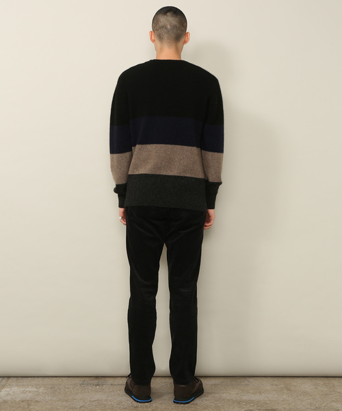 ADAM ET ROPE'(アダムエロペ)の「ヤクボーダーニットプルオーバー(ニット/セーター・メンズ・ブラック・M/L)」の11枚目の写真