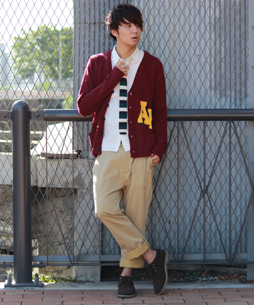 WEGO（ウィゴー）の「WEGO/レタードカーディガン（カーディガン/ボレロ・メンズ・ホワイト/ネイビー/イエロー/ケリー/ワイン・MEDIUM/LARGE）」の15枚目の写真