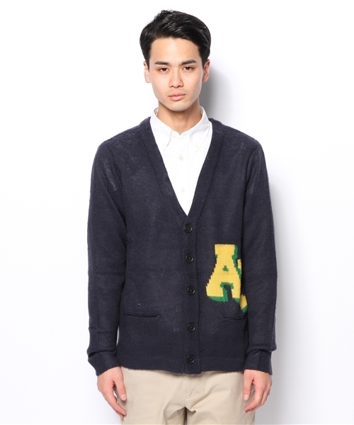 WEGO（ウィゴー）の「WEGO/レタードカーディガン（カーディガン/ボレロ・メンズ・ホワイト/ネイビー/イエロー/ケリー/ワイン・MEDIUM/LARGE）」の6枚目の写真