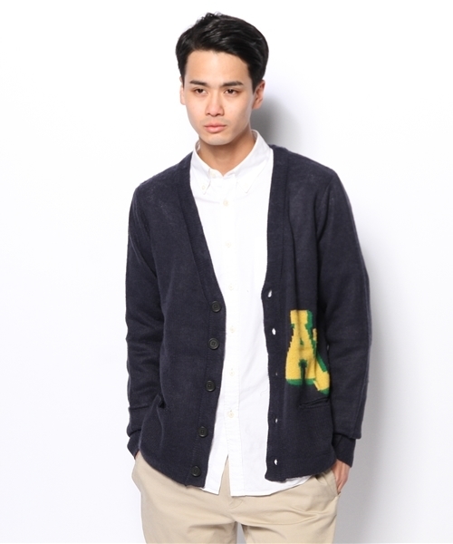 WEGO（ウィゴー）の「WEGO/レタードカーディガン（カーディガン/ボレロ・メンズ・ホワイト/ネイビー/イエロー/ケリー/ワイン・MEDIUM/LARGE）」の9枚目の写真