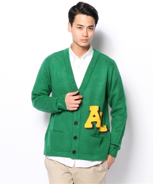 WEGO（ウィゴー）の「WEGO/レタードカーディガン（カーディガン/ボレロ・メンズ・ホワイト/ネイビー/イエロー/ケリー/ワイン・MEDIUM/LARGE）」の16枚目の写真