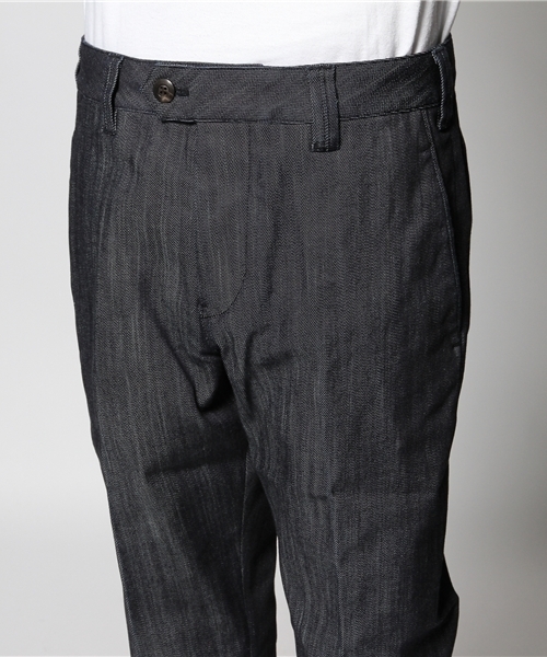 AKM（エイケイエム）の「denim croped slucks stretch denim（デニムパンツ・メンズ・ホワイト/インディゴブルー・MEDIUM/SMALL/X-LARGE/LARGE）」の5枚目の写真
