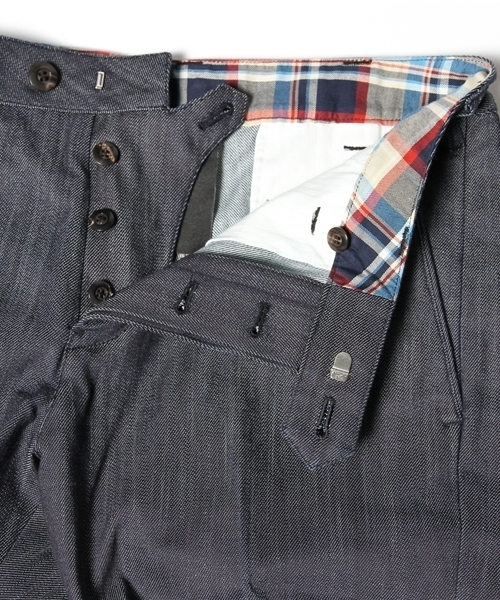 AKM（エイケイエム）の「denim croped slucks stretch denim（デニムパンツ・メンズ・ホワイト/インディゴブルー・MEDIUM/SMALL/X-LARGE/LARGE）」の9枚目の写真