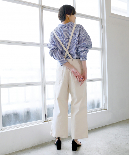 LOWRYS FARM（ローリーズファーム）の「カツラギオーバーオール　818563（サロペット/オーバーオール・レディース・オフホワイト/ブラック/ベージュ・MEDIUM/LARGE）」の16枚目の写真