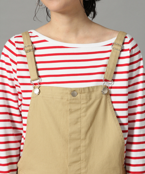 LOWRYS FARM（ローリーズファーム）の「カツラギオーバーオール　818563（サロペット/オーバーオール・レディース・オフホワイト/ブラック/ベージュ・MEDIUM/LARGE）」の6枚目の写真