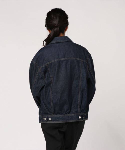 PICCIN（ピッチン）の「【WEB限定】オーバーサイズデニムジャケット（デニムジャケット・レディース・ネイビー/ブルー/ブラック・MEDIUM/LARGE）」の5枚目の写真