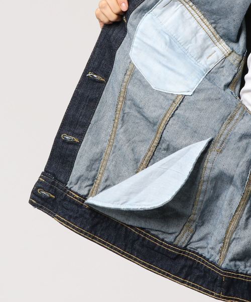 PICCIN（ピッチン）の「【WEB限定】オーバーサイズデニムジャケット（デニムジャケット・レディース・ネイビー/ブルー/ブラック・MEDIUM/LARGE）」の6枚目の写真