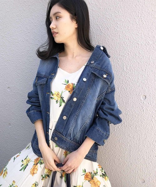 PICCIN（ピッチン）の「【WEB限定】オーバーサイズデニムジャケット（デニムジャケット・レディース・ネイビー/ブルー/ブラック・MEDIUM/LARGE）」の3枚目の写真