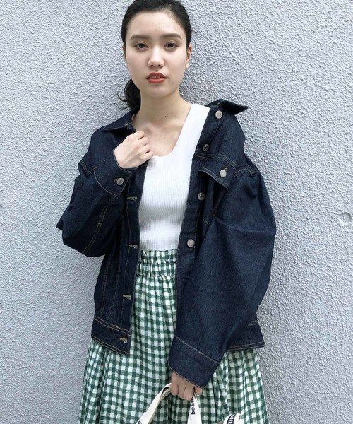 PICCIN（ピッチン）の「【WEB限定】オーバーサイズデニムジャケット（デニムジャケット・レディース・ネイビー/ブルー/ブラック・MEDIUM/LARGE）」の12枚目の写真