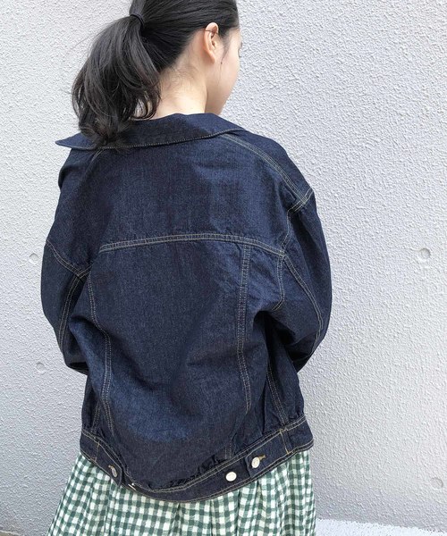 PICCIN（ピッチン）の「【WEB限定】オーバーサイズデニムジャケット（デニムジャケット・レディース・ネイビー/ブルー/ブラック・MEDIUM/LARGE）」の14枚目の写真