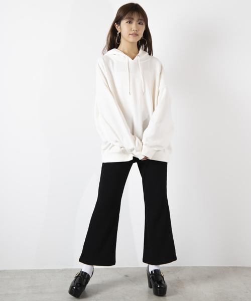 WEGO（ウィゴー）の「WEGO/フレアリブパンツ（その他パンツ・レディース・ブラック/ベージュ/アイボリー/ライトブラウン/杢グレー/オレンジ・FREE）」の12枚目の写真