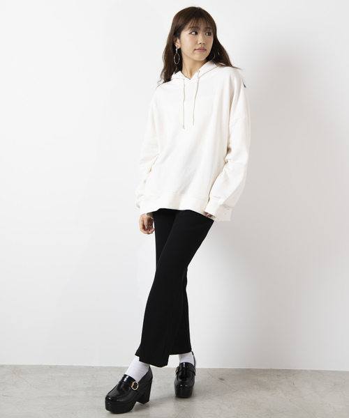 WEGO（ウィゴー）の「WEGO/フレアリブパンツ（その他パンツ・レディース・ブラック/ベージュ/アイボリー/ライトブラウン/杢グレー/オレンジ・FREE）」の13枚目の写真