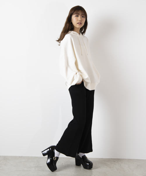 WEGO（ウィゴー）の「WEGO/フレアリブパンツ（その他パンツ・レディース・ブラック/ベージュ/アイボリー/ライトブラウン/杢グレー/オレンジ・FREE）」の14枚目の写真