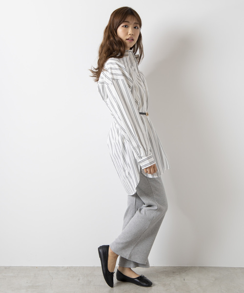 WEGO（ウィゴー）の「WEGO/フレアリブパンツ（その他パンツ・レディース・ブラック/ベージュ/アイボリー/ライトブラウン/杢グレー/オレンジ・FREE）」の15枚目の写真