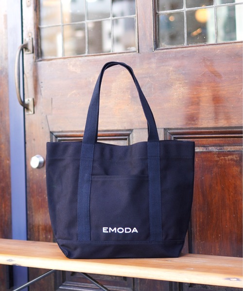 EMODA(エモダ)の「【EMODA/エモダ】キャンバストート SAC'S BAR Jean 別注(トートバッグ・レディース・ブラック/オフホワイト・FREE)」の4枚目の写真