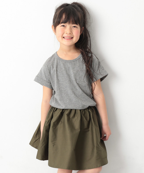 devirock（デビロック）の「半袖ドッキングワンピース（ワンピース・キッズ・ブラック系その他2/グレー系その他2/グレー系その他/チャコール/オフホワイト/ブラック系その他/ピンク系その他/ホワイト/カーキ/ブラック系その他3・110cm/150cm/140cm/160cm/130cm/120cm/100cm）」の6枚目の写真