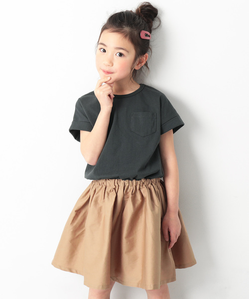 devirock（デビロック）の「半袖ドッキングワンピース（ワンピース・キッズ・ブラック系その他2/グレー系その他2/グレー系その他/チャコール/オフホワイト/ブラック系その他/ピンク系その他/ホワイト/カーキ/ブラック系その他3・110cm/150cm/140cm/160cm/130cm/120cm/100cm）」の5枚目の写真