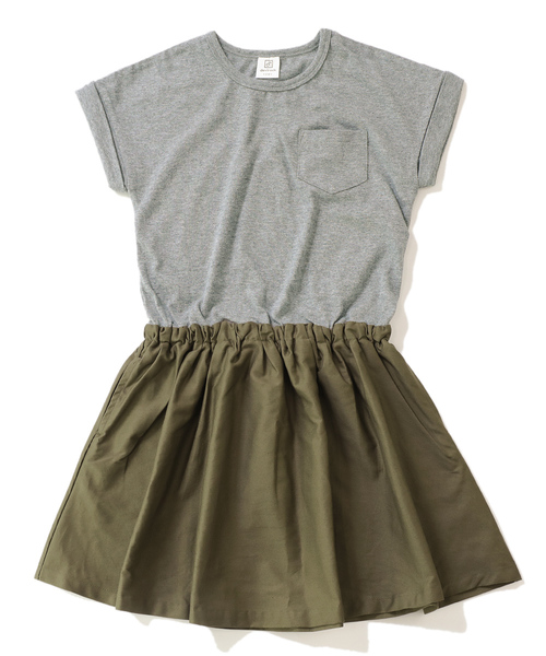 devirock（デビロック）の「半袖ドッキングワンピース（ワンピース・キッズ・ブラック系その他2/グレー系その他2/グレー系その他/チャコール/オフホワイト/ブラック系その他/ピンク系その他/ホワイト/カーキ/ブラック系その他3・110cm/150cm/140cm/160cm/130cm/120cm/100cm）」の13枚目の写真