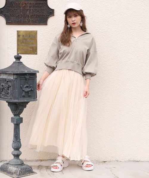 one after another NICE CLAUP（ワンアフターアナザーナイスクラップ）の「リングジップパーカー（パーカー・レディース・オフホワイト/スミクロ/ベージュ/カーキ・FREE）」の6枚目の写真