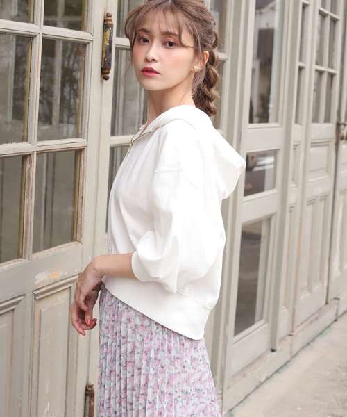 one after another NICE CLAUP（ワンアフターアナザーナイスクラップ）の「リングジップパーカー（パーカー・レディース・オフホワイト/スミクロ/ベージュ/カーキ・FREE）」の9枚目の写真