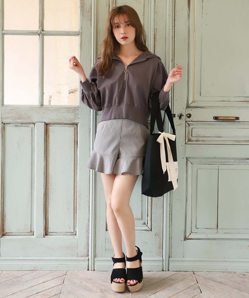 one after another NICE CLAUP（ワンアフターアナザーナイスクラップ）の「リングジップパーカー（パーカー・レディース・オフホワイト/スミクロ/ベージュ/カーキ・FREE）」の15枚目の写真