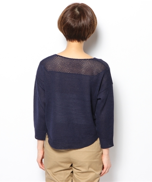 Kastane（カスタネ）の「【Kastane】花モチーフニット（ニット/セーター・レディース・ネイビー/オフホワイト/レッド・FREE）」の8枚目の写真