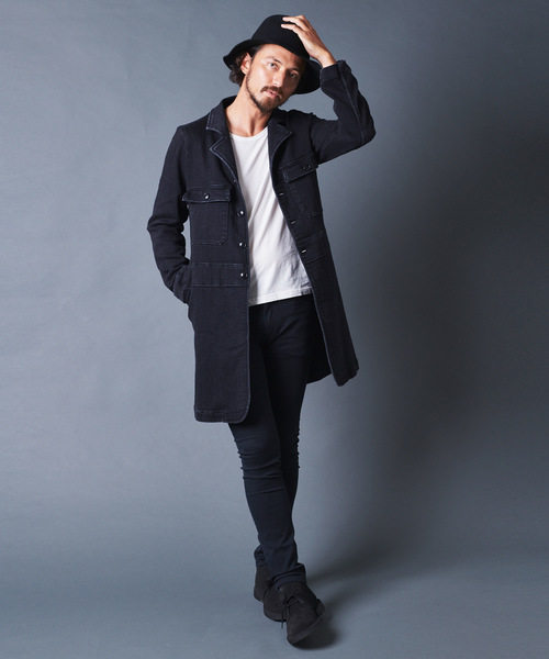 Magine（マージン）の「KNIT DENIM SHOP COAT：ニットデニムショップ