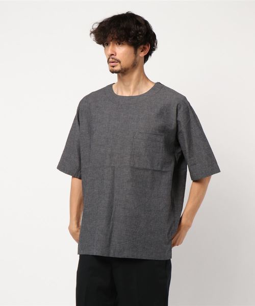 JUNRED（ジュンレッド）の「綿麻布帛プルオーバー（Tシャツ/カットソー・メンズ・ネイビー/オレンジ/グリーン系その他/ホワイト系その他6・L/LL/M/S）」の4枚目の写真