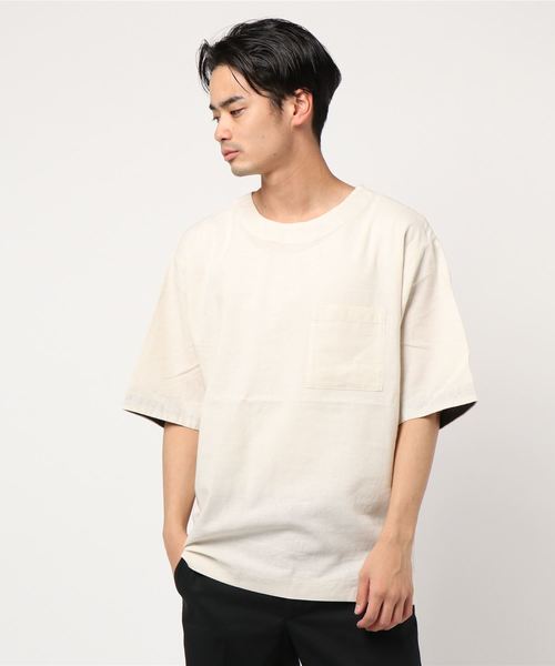 JUNRED（ジュンレッド）の「綿麻布帛プルオーバー（Tシャツ/カットソー・メンズ・ネイビー/オレンジ/グリーン系その他/ホワイト系その他6・L/LL/M/S）」の2枚目の写真