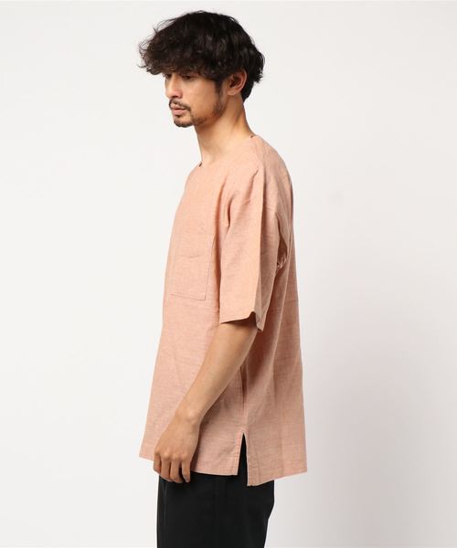 JUNRED（ジュンレッド）の「綿麻布帛プルオーバー（Tシャツ/カットソー・メンズ・ネイビー/オレンジ/グリーン系その他/ホワイト系その他6・L/LL/M/S）」の6枚目の写真