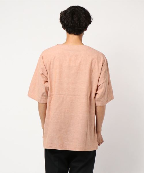 JUNRED（ジュンレッド）の「綿麻布帛プルオーバー（Tシャツ/カットソー・メンズ・ネイビー/オレンジ/グリーン系その他/ホワイト系その他6・L/LL/M/S）」の5枚目の写真