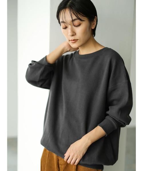 AMERICAN HOLIC(アメリカンホリック)の「2WAY鹿子ヘンリーチュニック *(Tシャツ/カットソー・レディース・アイボリー/カーキ/ベージュ/チャコールグレー・M/L)」の6枚目の写真