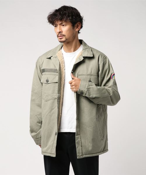 翌日発送可能 Caravan ゴースローキャラバン のファッション ミリタリージャケット 裏ボアミリタリーシャツ ミリタリージャケット Go Slow Slow Caravan セール ミリタリージャケット