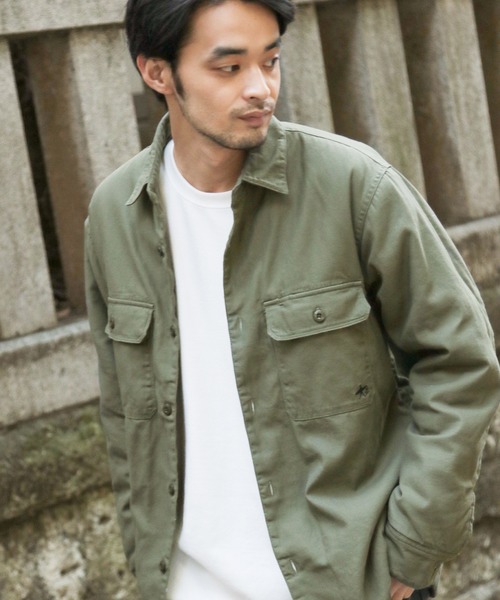 BAYFLOW（ベイフロー）の「ウラボアミリタリーシャツ（シャツ/ブラウス・メンズ・ベージュ/カーキ・MEDIUM/LARGE/SMALL）」の3枚目の写真