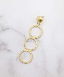 ATELIER COVA | 【ATELIER COVA/アトリエコバ】三つ編み柄三連リングピアス　シングル(ピアス（片耳用）)