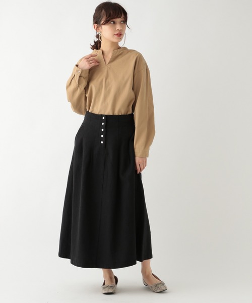 studio CLIP（スタディオクリップ）の「[取扱い店舗限定]コットンツイルスキッパーチュニック（シャツ/ブラウス・レディース・ベージュ/カーキ/ブラック・FREE）」の11枚目の写真