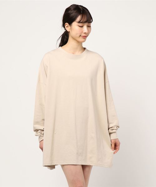 rps(アールピーエス)の「ミニ裏毛ビッグTシャツ(Tシャツ/カットソー・レディース・ブラック/カーキ/モカ/ライトベージュ・M)」の19枚目の写真