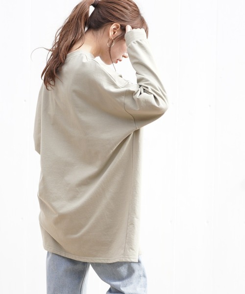 rps(アールピーエス)の「ミニ裏毛ビッグTシャツ(Tシャツ/カットソー・レディース・ブラック/カーキ/モカ/ライトベージュ・M)」の18枚目の写真