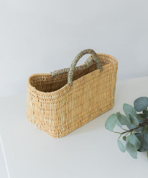 URBAN RESEARCH DOORS（アーバンリサーチドアーズ）の「アフリカンスクエア　ストロー横長かごS（インテリア雑貨・レディース・その他・SMALL）」の2枚目の写真