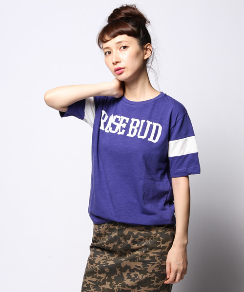 ROSE BUD(ローズバッド)の「LCTT-14250 ROSE BUD C/N H/S-T(Tシャツ/カットソー・レディース・ホワイト/ロイヤルブルー/ブラック・ONE SIZE)」の3枚目の写真