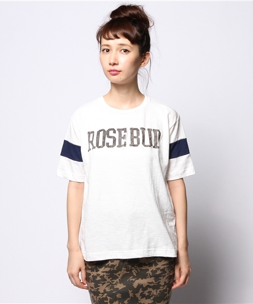ROSE BUD(ローズバッド)の「LCTT-14250 ROSE BUD C/N H/S-T(Tシャツ/カットソー・レディース・ホワイト/ロイヤルブルー/ブラック・ONE SIZE)」の5枚目の写真