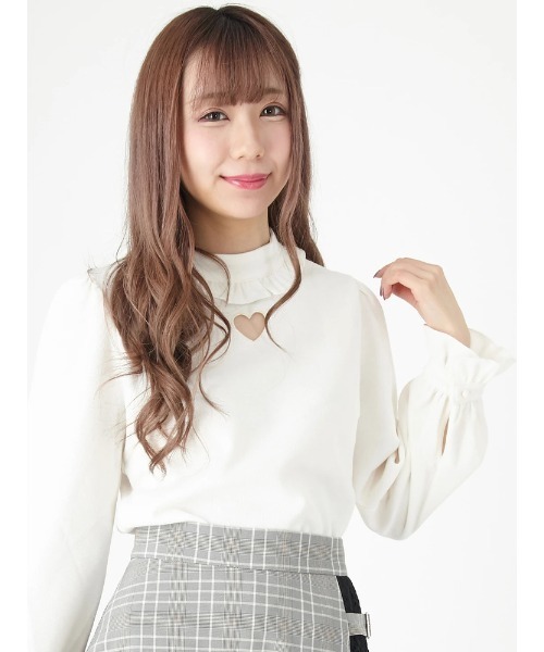 Ank Rouge アンクルージュ の ハートくりぬきハイネックtops Tシャツ カットソー Wear