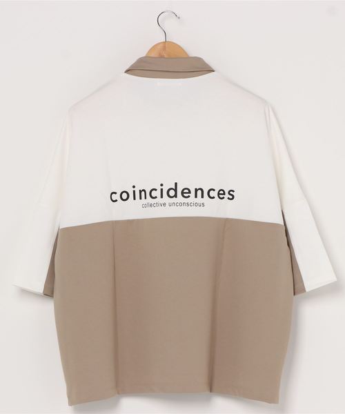 WEGO（ウィゴー）の「WEGO/バイカラードルマンハーフジップ5分袖ポロシャツ（Tシャツ/カットソー・メンズ・ベージュ/ホワイト・MEDIUM/LARGE）」の14枚目の写真