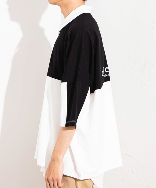 WEGO（ウィゴー）の「WEGO/バイカラードルマンハーフジップ5分袖ポロシャツ（Tシャツ/カットソー・メンズ・ベージュ/ホワイト・MEDIUM/LARGE）」の10枚目の写真