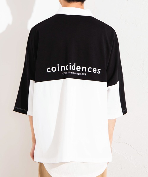 WEGO（ウィゴー）の「WEGO/バイカラードルマンハーフジップ5分袖ポロシャツ（Tシャツ/カットソー・メンズ・ベージュ/ホワイト・MEDIUM/LARGE）」の9枚目の写真