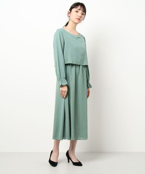 Bou Jeloud(ブージュルード)の「レイヤードルックワンピース(ドレス・レディース・ネイビー/ピンク/ミント・38)」の2枚目の写真