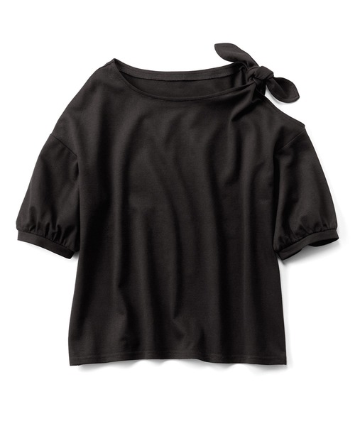 シロップ．（シロップ．）の「ちらっと肩見せリボントップス（Tシャツ/カットソー・レディース・ブラック/ブルー・SMALL/MEDIUM/LARGE/X-LARGE/XX-LARGE）」の7枚目の写真