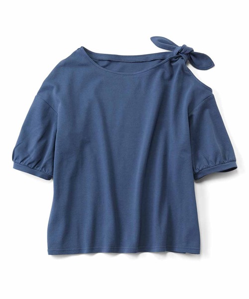 シロップ．（シロップ．）の「ちらっと肩見せリボントップス（Tシャツ/カットソー・レディース・ブラック/ブルー・SMALL/MEDIUM/LARGE/X-LARGE/XX-LARGE）」の6枚目の写真